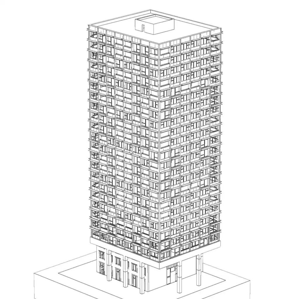 Gebäudemodell, Hochhaus H1 Zwhatt-Areal